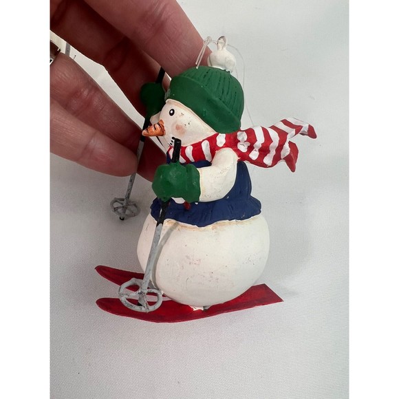 Lot Of 3 Department 56 Christmas Ornaments Skiing Snowmen NOS‎ VTG Retired - Picture 6 of 7